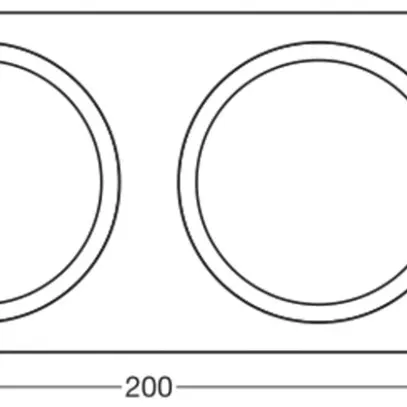 Placca di copertura LEDVANCE FRAME acciaio 200×100mm 2×Ø68mm nero 