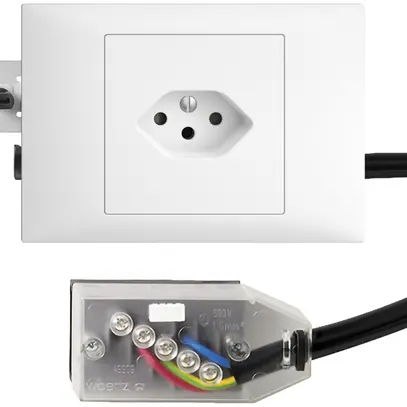 Prise INC EDIZIOdue T13 L1 blanc 45…69mm pour câble plat Technofil 