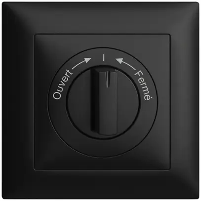 Frontset EDIZIOdue Ouvert->I<-Fermé schwarz 88×88mm für Schwenktaster 