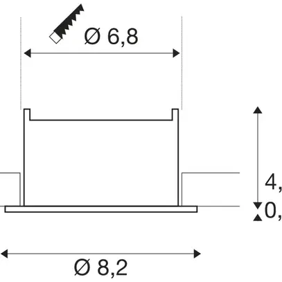 Cadre d'encastrement SLV NEW TRIA 68 aluminium Ø82×44mm blanc 