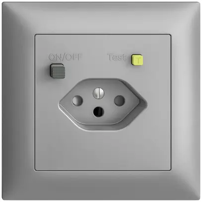 UP-Steckdose EDIZIOdue T13 FI 30mA FMI, shutter, silver 