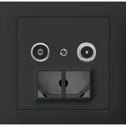 Presa multimedia INS kallysto R-TV con scatola INS G3 montaggio T 14dB 2GHz nero 