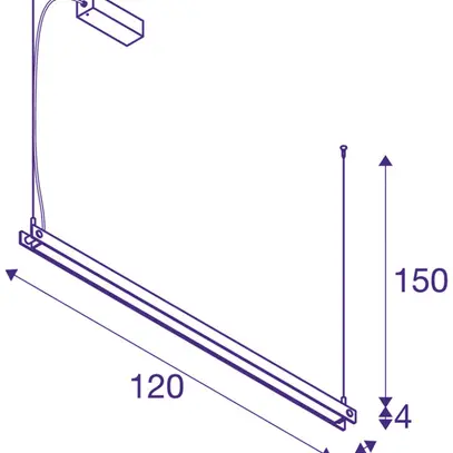 Luminaire suspendu LED SLV NOYA PHASE 32W 2025lm 2700/3000K 1200×42×40mm noir 