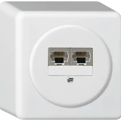AP-Anschlussdose basico 2×RJ45s getrennt UKV weiss 