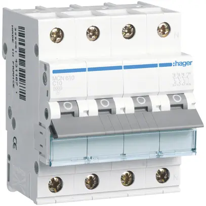 Disgiuntore Hager MCB 4P 415V tipo C 10A Icn 6kA 4UM 