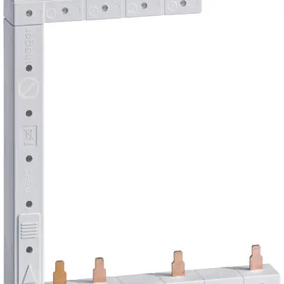 Phasenschiene Hager 4P 3L Stift 10mm² 63A rechts L1L2L3N zu L1N-L2N-L3N weiss 