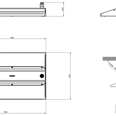 Projecteur de salle LED GentleSpace PIR 144W 25000lm 840 IP65 42°×44° VA 417×720 