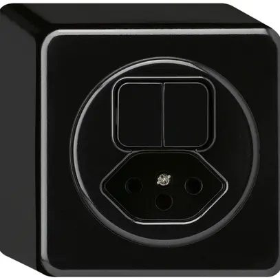 Combinazione AP basico 2×AR/1L +tipo 13 nero 