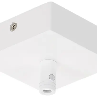 Rosace de plafond GLENOS, 85×85×27mm avec décharge de traction blanc mat 
