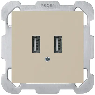 Prise de charge USB ENC Hager kallysto B 240V 2400mA beige 