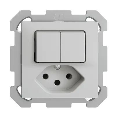 Combinazione INC 2×A-R/1P+T13 grigio chiaro, EDIZIOdue 