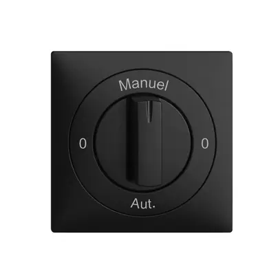 Kit front. 0-Auto-0-Main EDIZIOdue noir 60×60mm pour interr.rot 