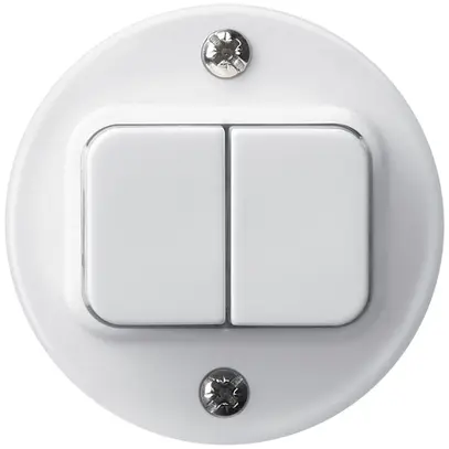 Kit front. ENC basico Ø43mm blanc pour interr.a.bouton double 