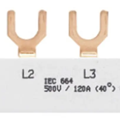 Pettine di raccordo Hager 3P 3L forca 10mm² 63A 210×12mm disgiuntore diff.bianco 