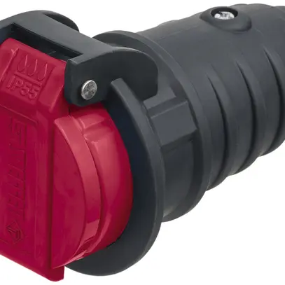 Kupplung Steffen T25 IP55 16A 400V, anthrazit/Deckel rot 
