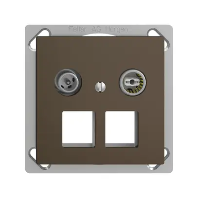 EB-Multimediadose 4dB EDIZIOdue FM.TE, Stichdose, f.2×RJ45 Keystone, coffee 