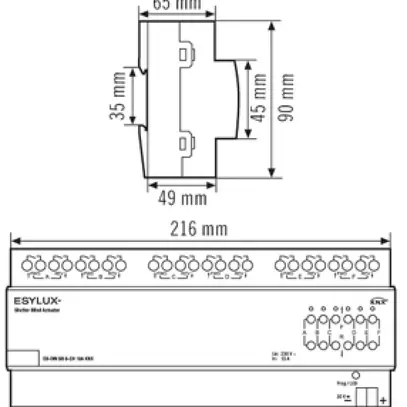 Actionneur de jalousie AMD KNX 12-fois 10A 6 canal 