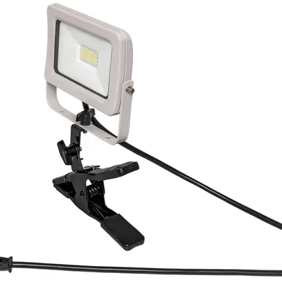 LED-Strahler WORKLIGHT 10W 1000lm silber mit Klammer und Kabel 3m IP65 