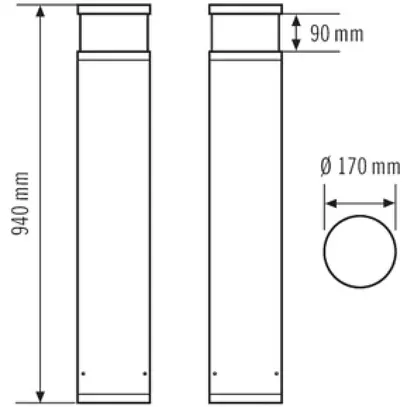 Borne lumineuse LED ESYLUX ALVA BL ANT 16W 4000K, anthracite, clair 