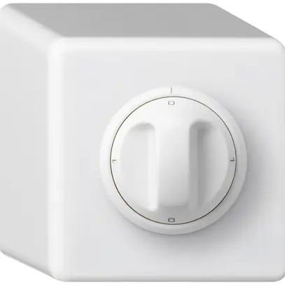 Interrupteur rotatif AP basico 2/1L 0-A-0-M blanc avec manette 