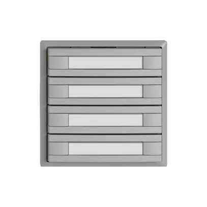 Poussoir KNX RGB EDIZIO.liv SNAPFIX® capteur temp.s.LED étiqu.8× comm.1T grc 