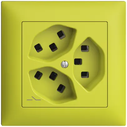 Presa INC 3×T23 Feller EDIZIOdue FMI, 1×separato, morsetti a innesto, lemon 