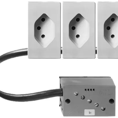 Presa INS T13 L1 nero per cavo piatto Technofil, 3 scatole 