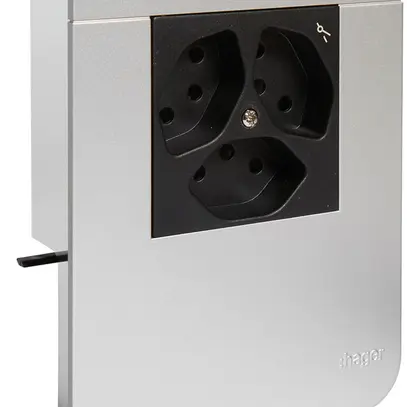Supporto d'apparecchio Hager per SL20080 decorazione alluminio, 3×T13 1×S 
