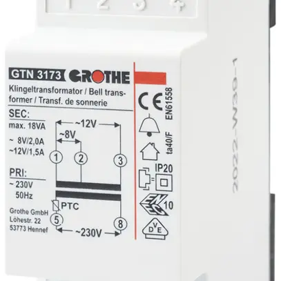 EB-Kleintrafo Grothe 3173 8/12V 