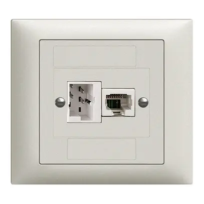 Prise INC xDSL RJ45/TT83 gris clair ITplus EDIZIOdue, avec filtre 
