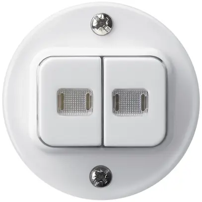 Kit frontale basico bianco con 2 lenti bottone doppioØ43mm 