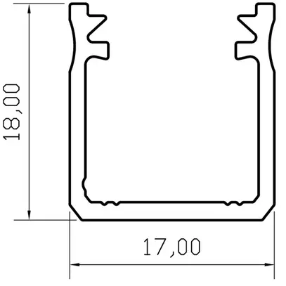 LED AP-Montageschiene CASAMBI PR-1618-Y2, 2000×18×17mm, eloxiert, silber 