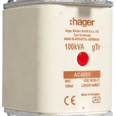 NH-Sicherung Hager NH2 400VAC 144A 100kVA gTr Mittenkennmelder rostfrei 