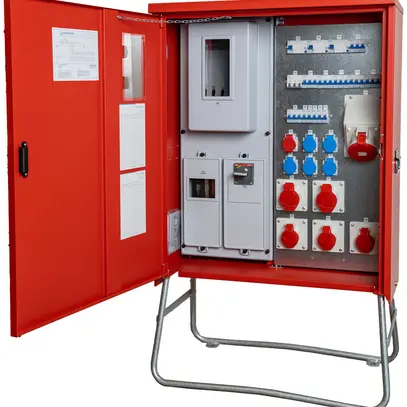 Armadio distributore collegamento Demelectric 80A 55kVA NH00 IP44 rosso 