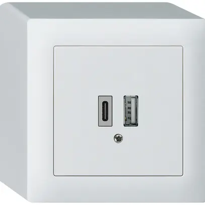 Prise de charge USB AP kallysto 18W PD 1×type A 1×type C blanc 