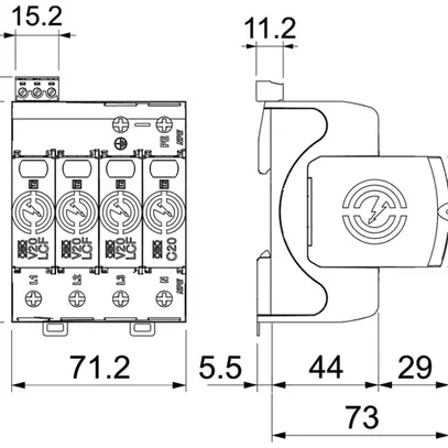 Parafoudre Bettermann SurgeController V20-LCF-3+1+FS-2 