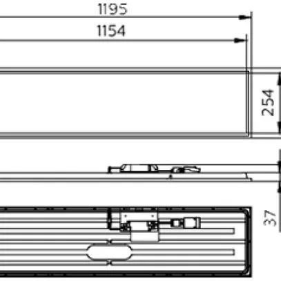Luminaire panneau LED CoreLine 26W 3600lm 840 IP20/44 VAR 1195×295 bc 