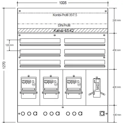 Centralino AP HAG 3Z 1NKE 2×3R 150 moduli 1005×1270×97mm 
