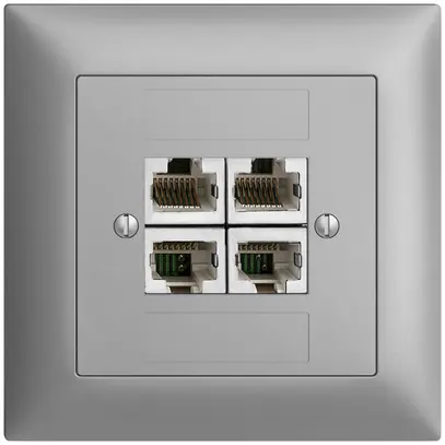 UP-Dose 4×RJ45/s 4P getr. EDIZIOdue silver ITplus 