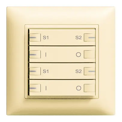 Tasto INC ZEP ON-OFF scena 2c/4t con LED EDIZIOdue vanille 