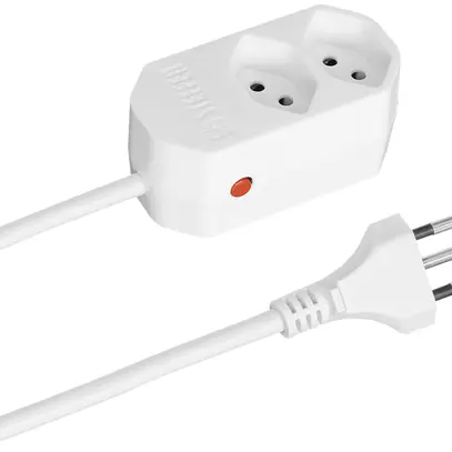 Steckdosenleiste COMPACT 1.5m 2×T13 Reset-Knopf, weiss 