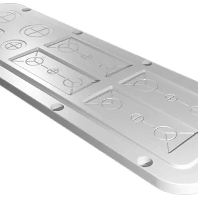 Placca passacavi Rittal AX, prestampaggio metrico, 447×149mm, mat.sintetico 