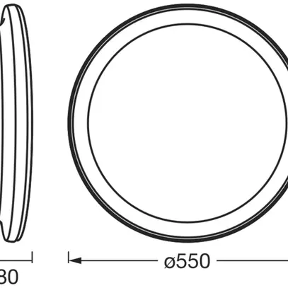 LED-Deckenleuchte LEDVANCE Orbis Pederson 36W 2500lm 830 Ø550×80mm schwarz 
