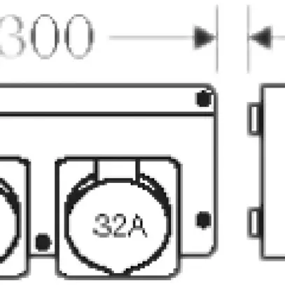 Connection Box Hensel Mi, CEE 32A, + CEE 63A, 5 P, 400V, 6h 
