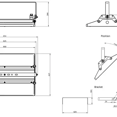 Proiettore capannone LED GentleSpace BR 138W 25000lm 840 IP65 42°×44° DA 417×654 