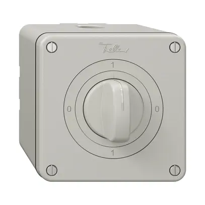 Interrupteur rotatif NAP NEVO, 0/1L, avec manette, KS, 0-1-0-1, gris clair 