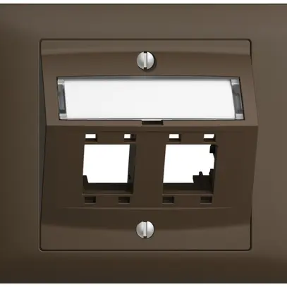 Kit montaggio INC EDIZIOdue BKE, con cappa di uscita obliqua, per 2×RJ45, coffee 