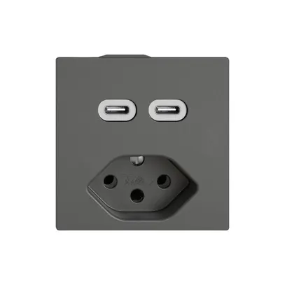 Presa di ricarica USB EDIZIO.liv SNAPFIX® USB C+C/T13 3A 230VAC grs 