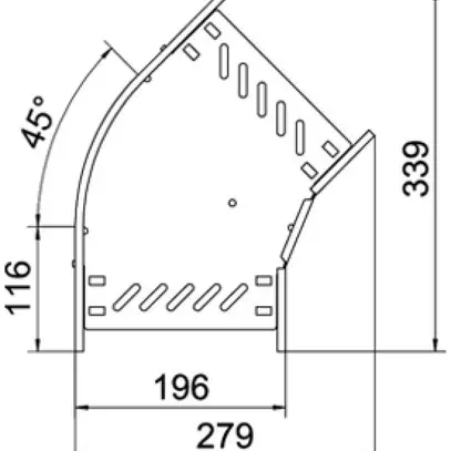 Gomito BET RB 45° 60×200mm acciaio zincato a caldo per immersione 