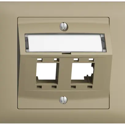 Kit montaggio INC EDIZIOdue BKE, con cappa di uscita obliqua, per 2×RJ45, sand 